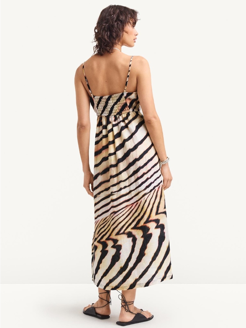 Vitamin A Arden Dress - Shell Stripe Linen - Picture 3 of 15